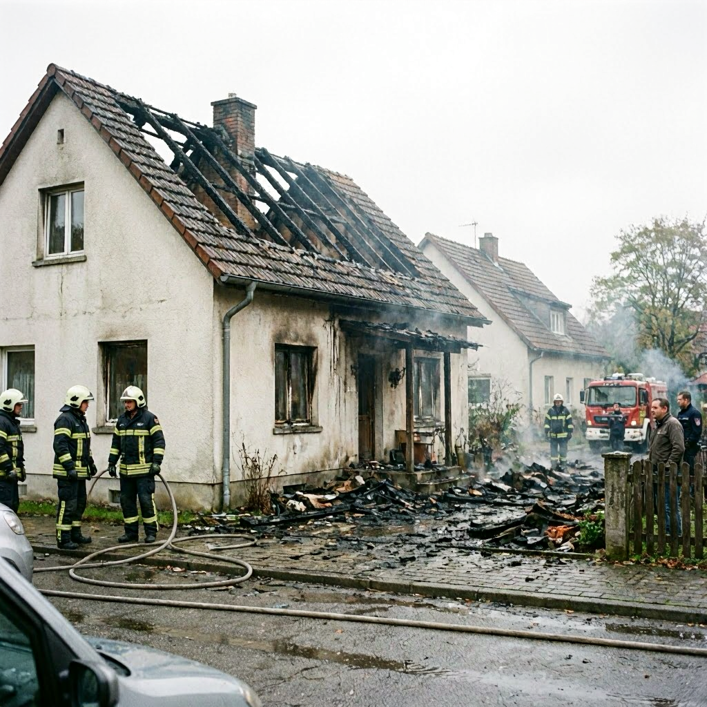 100.000 Euro Schaden bei Wohnhausbrand im Löwenberger Land