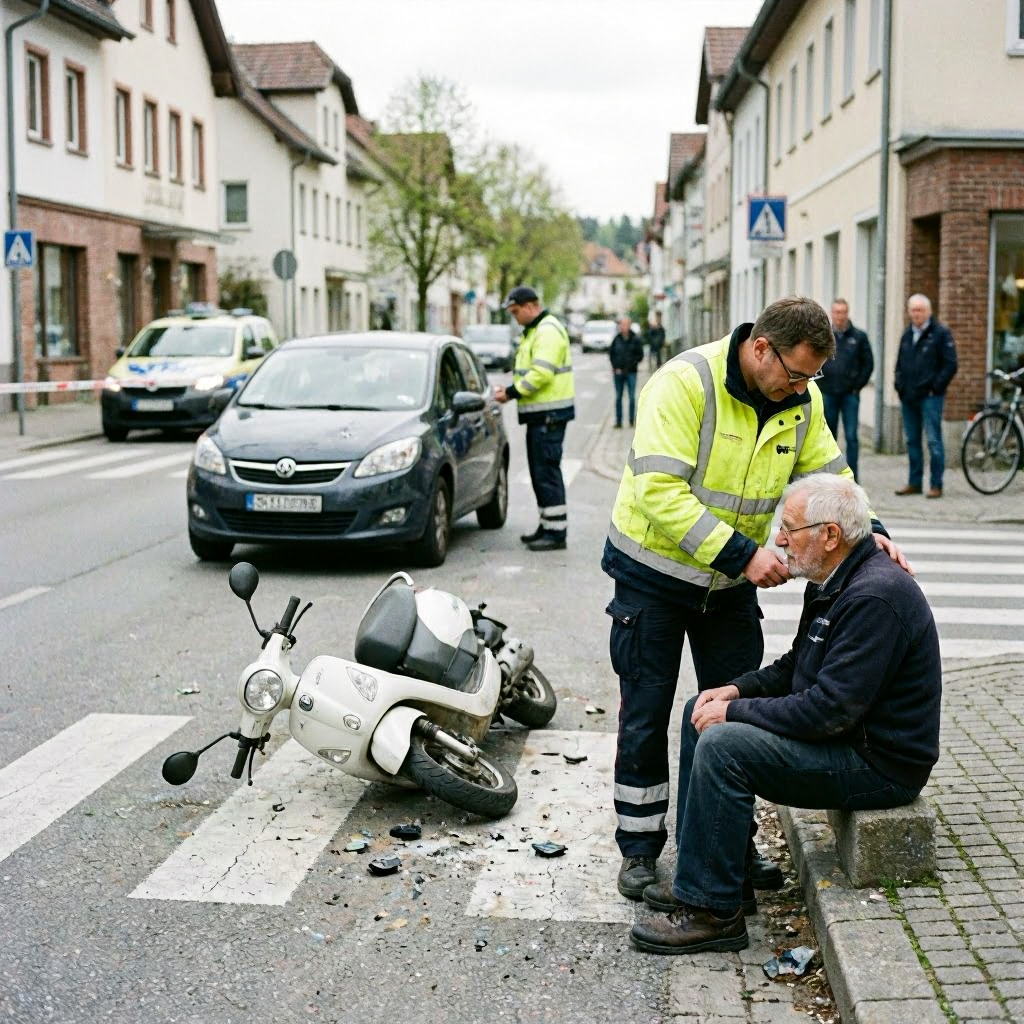 75-jähriger Motorrollerfahrer bei Unfall in Schwabmünchen schwer verletzt