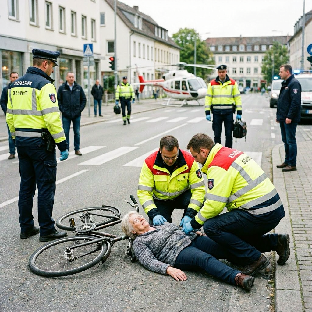 81-jährige Radfahrerin bei Unfall in Fellbach schwer verletzt
