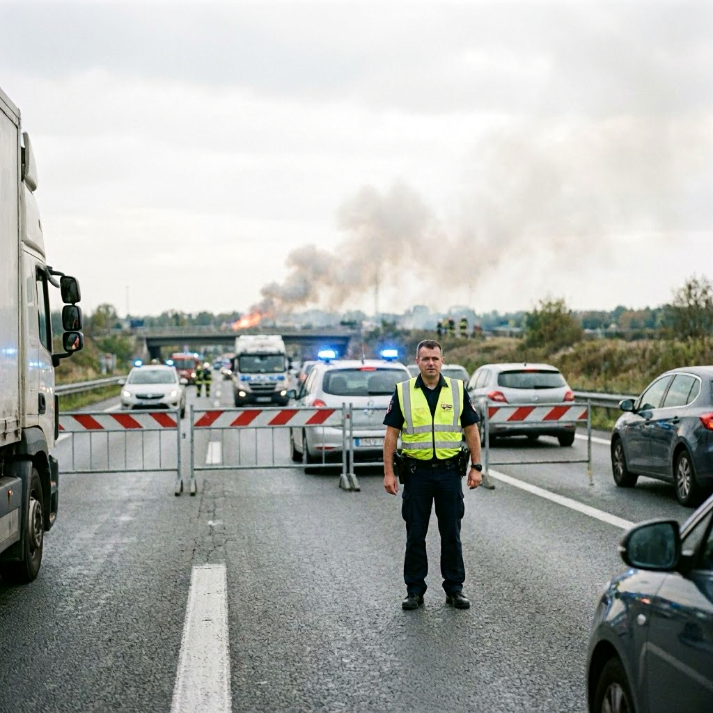 A20 gesperrt: Brand in unmittelbarer Nähe sorgt für Verkehrsbehinderung