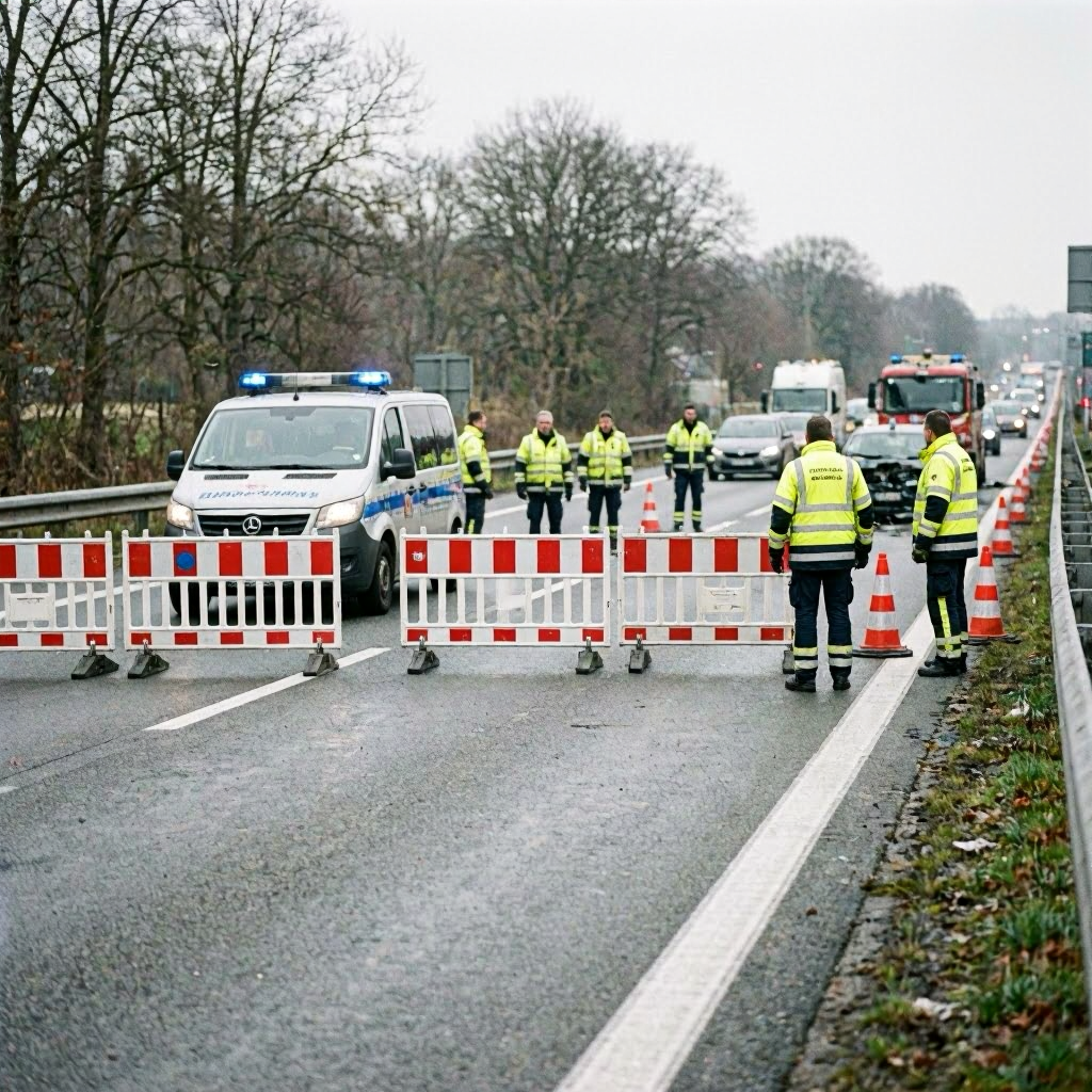 A96 in Richtung Lindau nach schwerem Unfall gesperrt