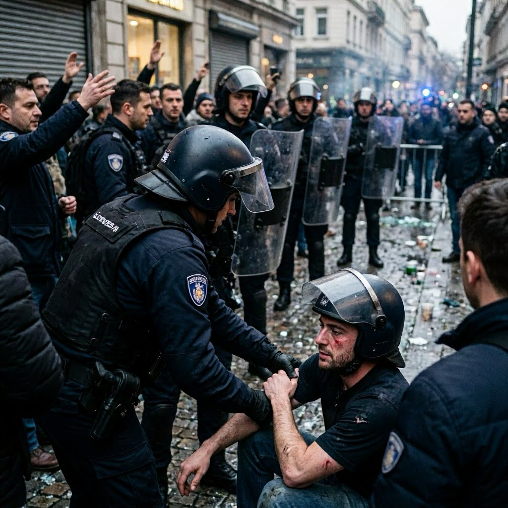 Ausschreitungen nach WM-Spiel in Düsseldorf: Polizisten verletzt