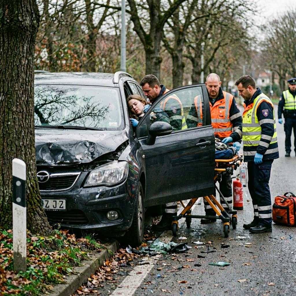 Auto kracht gegen Baum: Beifahrerin schwer verletzt bei Unfall in Braach