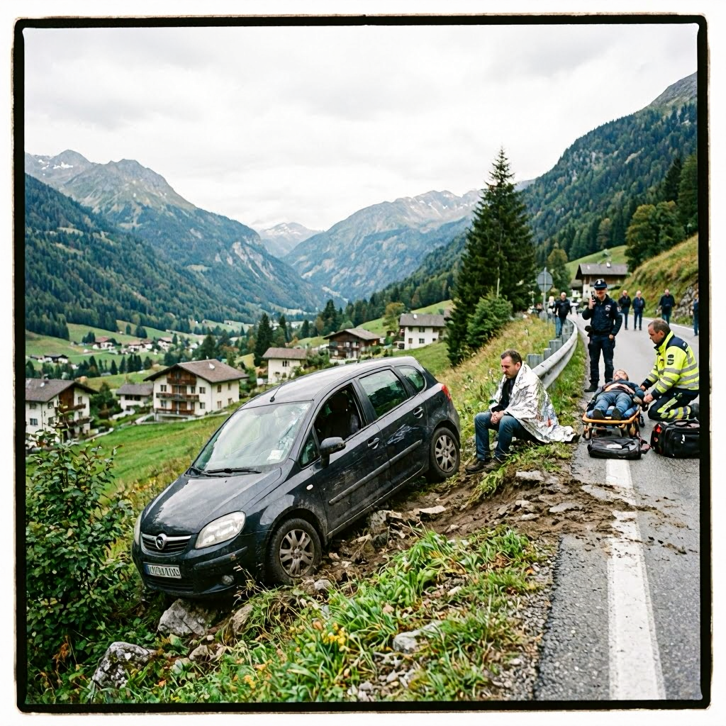 Autoabsturz im Zillertal: Zwei Verletzte nach Ablenkung durch Hund