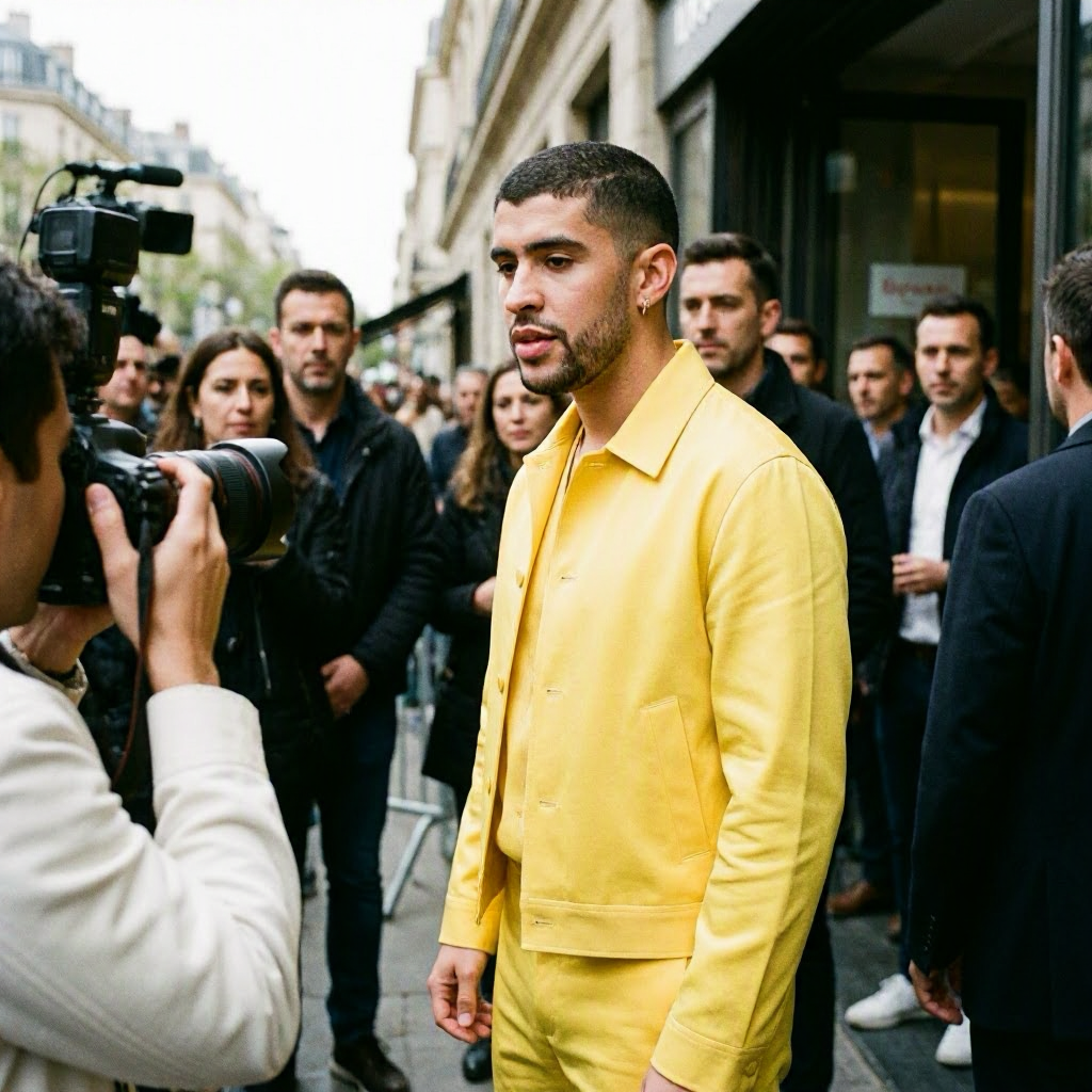 Bad Bunny überrascht in Buttergelb bei Schiaparelli-Show in Paris