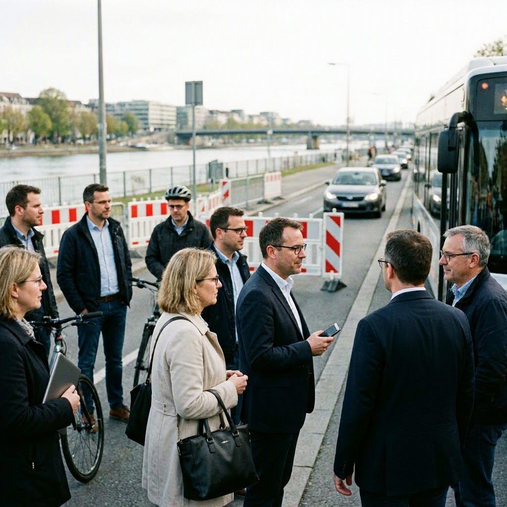 Bahnsperrung rechts des Rheins: Pendler stehen vor Herausforderungen