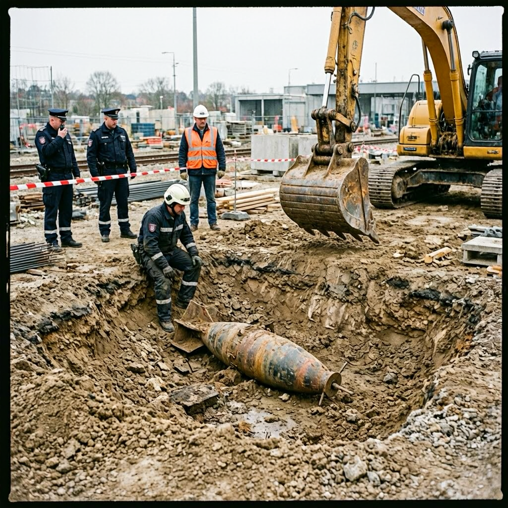 Bombe auf Baustelle des Bahnwerks in Cottbus entdeckt