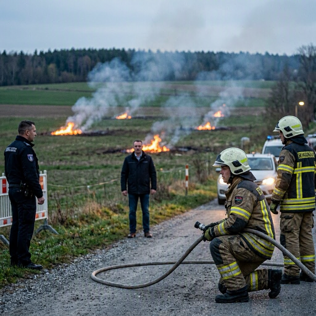 Brandstiftung in Unterfranken: Polizei ermittelt nach mehreren Feuern