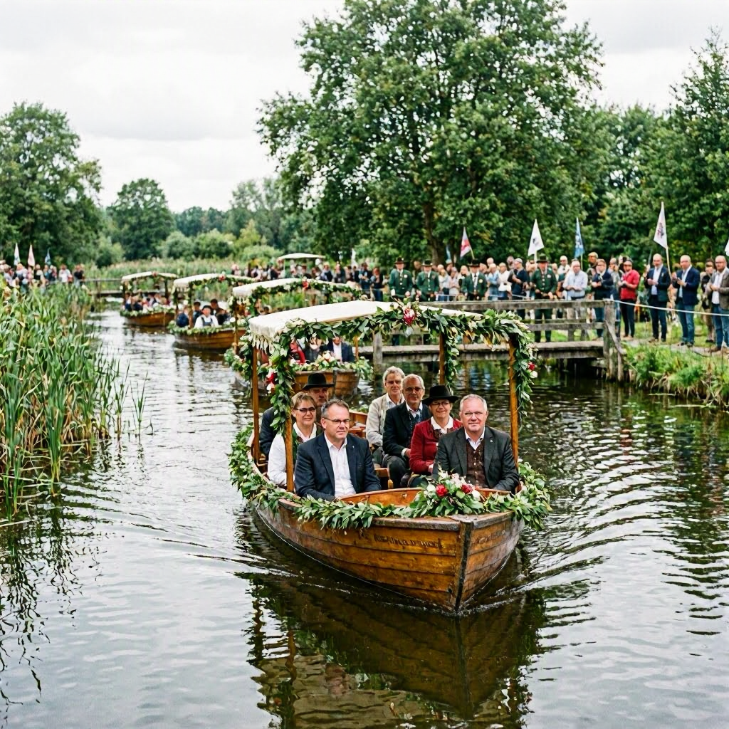 Bunte Kähne im Korso: Spreewald- und Schützenfest begeistert die Besucher