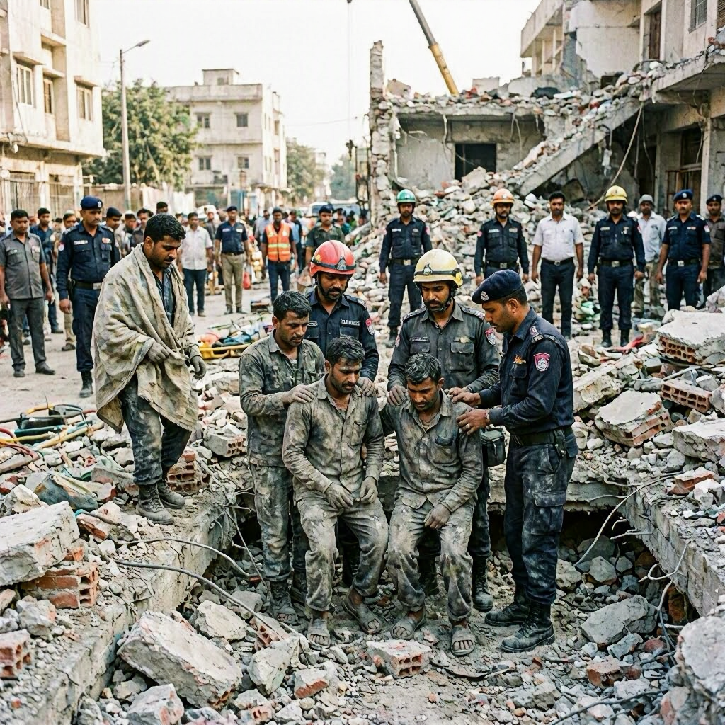Chandigarh Building Collapse: Three Rescued, Two Still Trapped as NDRF Operates