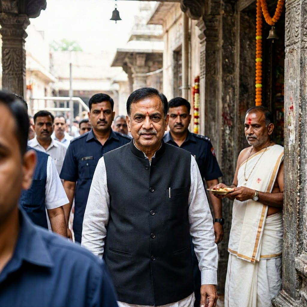 Chief Election Commissioner Gyanesh Kumar Visits Omkareshwar Jyotirlinga in Madhya Pradesh