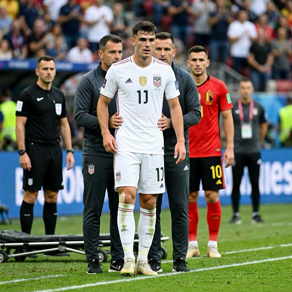 Christian Pulisic Suffers Fractured Leg in USMNT's 4-1 Defeat to Belgium