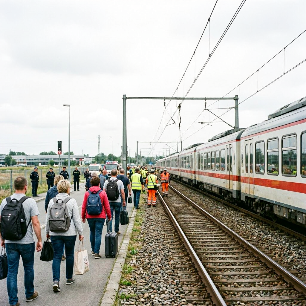 Defekte Oberleitung stoppt Regionalzug bei Kamen – Feuerwehr evakuiert Passagiere