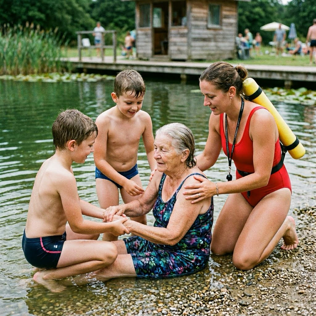 Dramatischer Einsatz im Naturfreibad: Kinder und Bademeisterin retten 82-Jährige