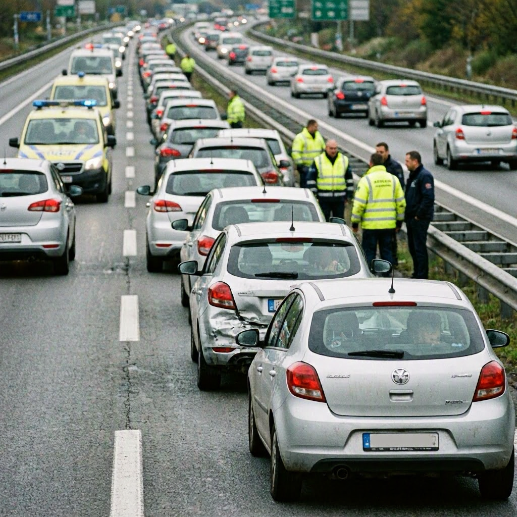 Drei Auffahrunfälle bei dichtem Verkehr auf der A7 im Landkreis Neu-Ulm