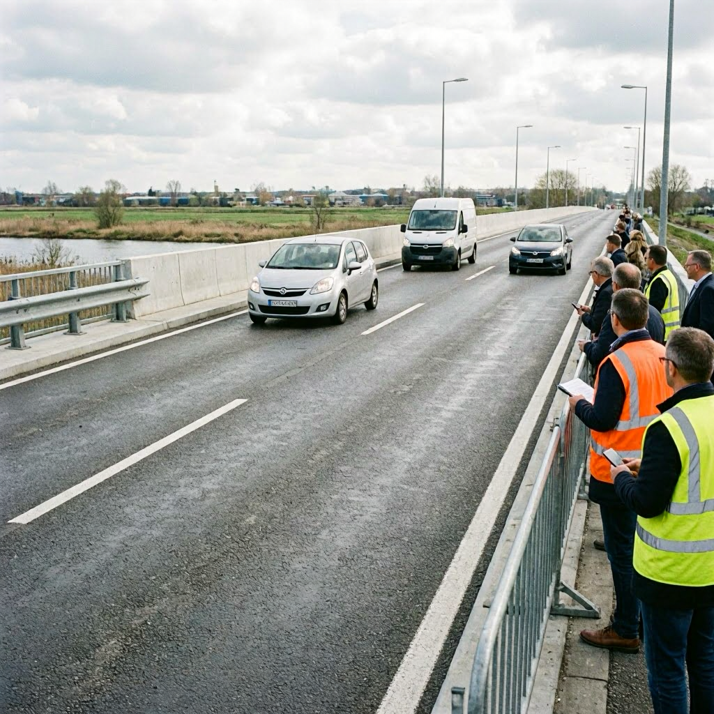 Erste Autos dürfen die neue Huntebrücke der A29 befahren