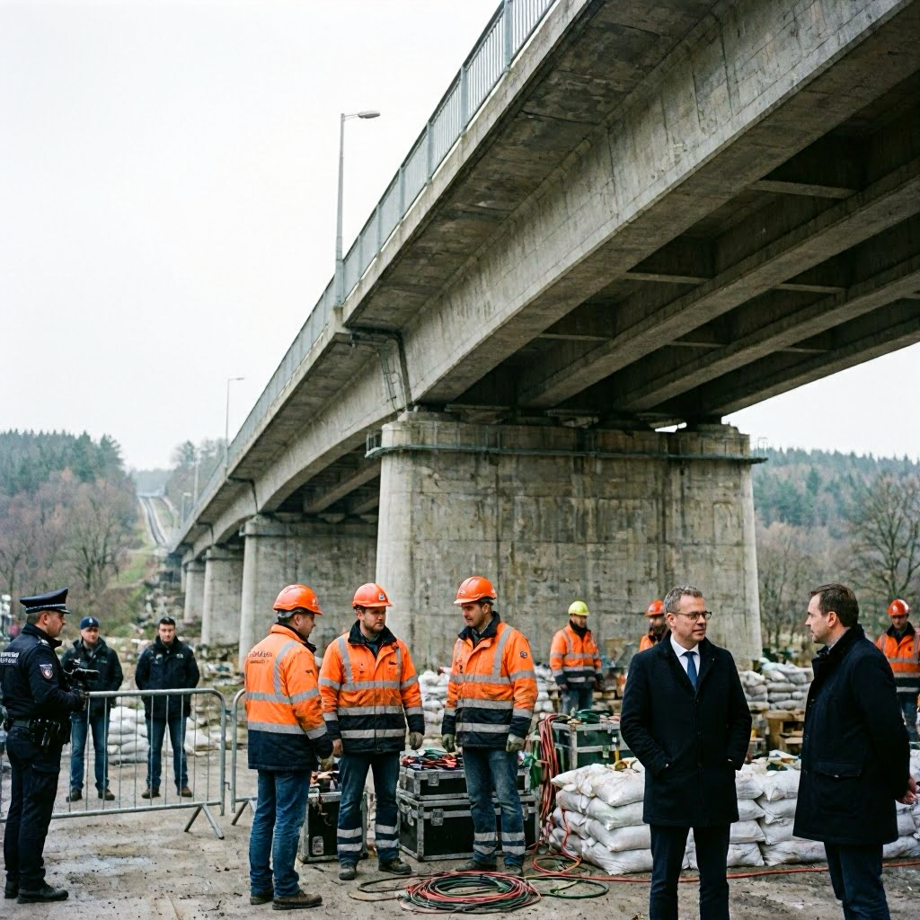 Erster Teil der A45-Talbrücke wird gesprengt: Vorbereitungen laufen auf Hochtouren