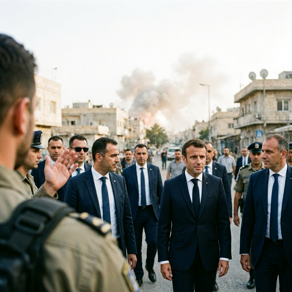 Explosions Rock Damascus During Macron's Visit Amid Security Concerns