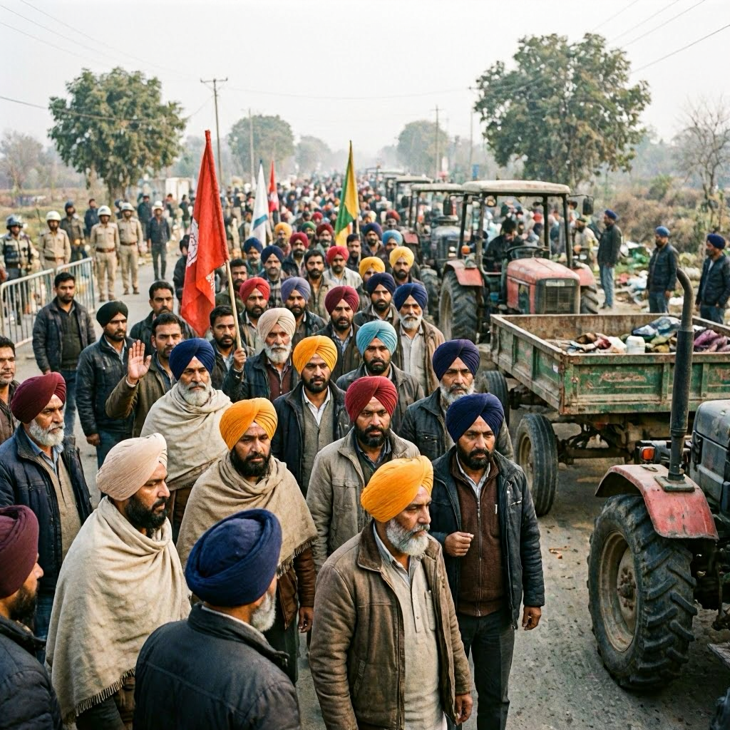 Farmers Protest in Punjab Against New Agricultural Policies