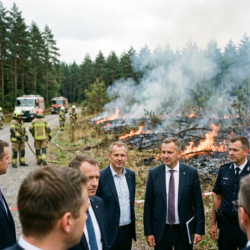 Feuer an Waldrand nahe Baumholder: Feuerwehr im Großeinsatz