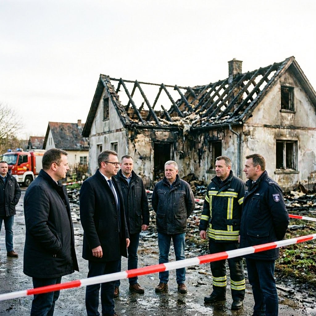 Feuer im Landkreis Rostock: Einfamilienhaus vollständig zerstört