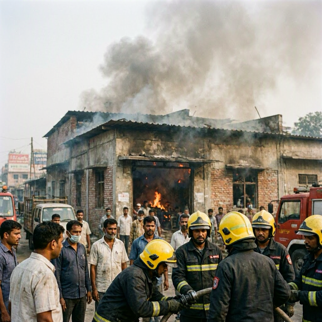 Fire Erupts at Factory in South Delhi's Chandan Hola Area