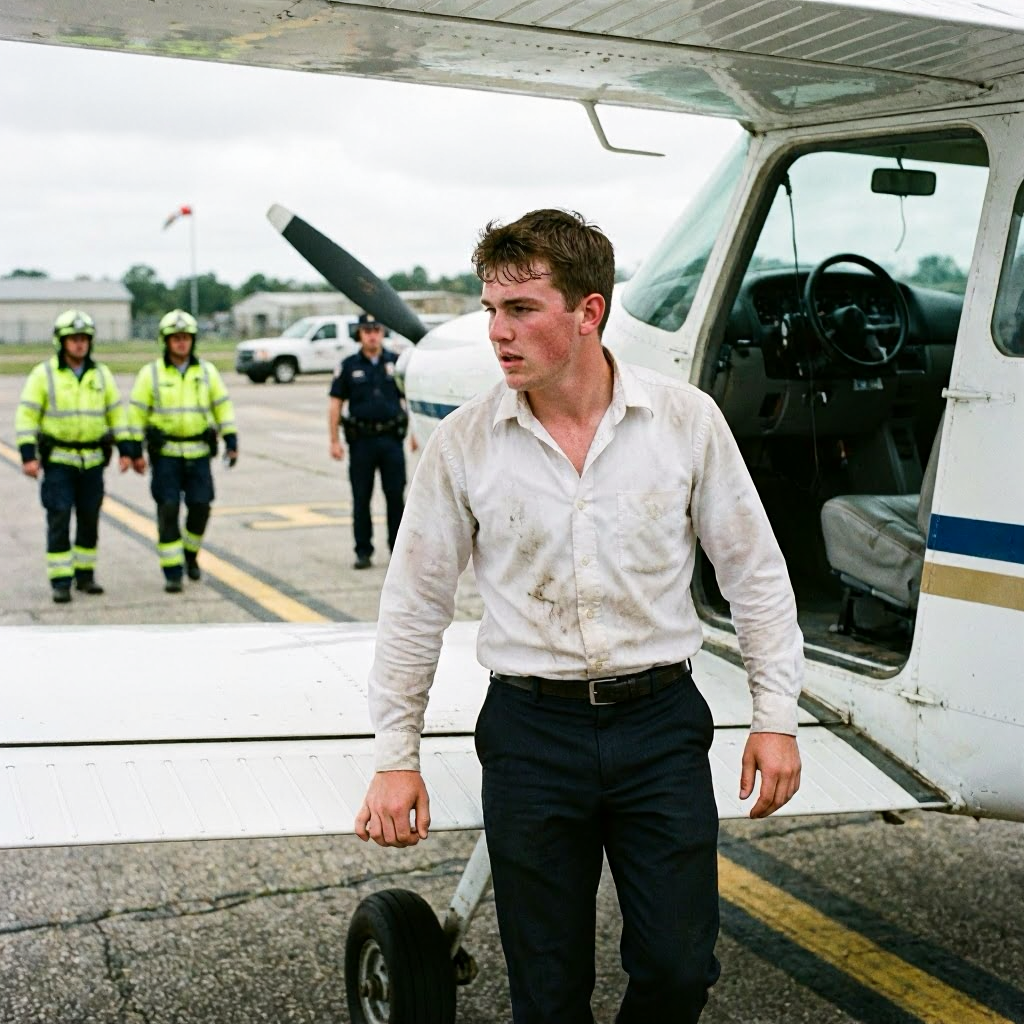 Flight Student Successfully Lands Plane Solo After Instructor Jumps to His Death