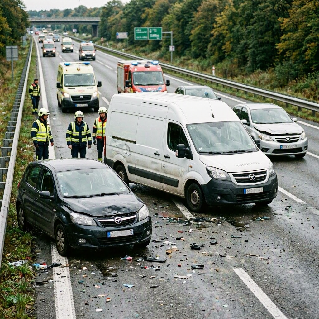 Folgenschwerer Unfall auf der A5 bei Ettenheim - Drei Fahrzeuge betroffen