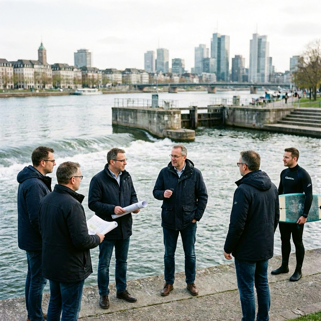 Frankfurt plant Surfwelle und Wildwasserpark am Main