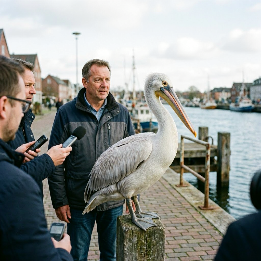 Fremder Pelikan in Stralsund: Ein unerwarteter Besuch im Tierpark