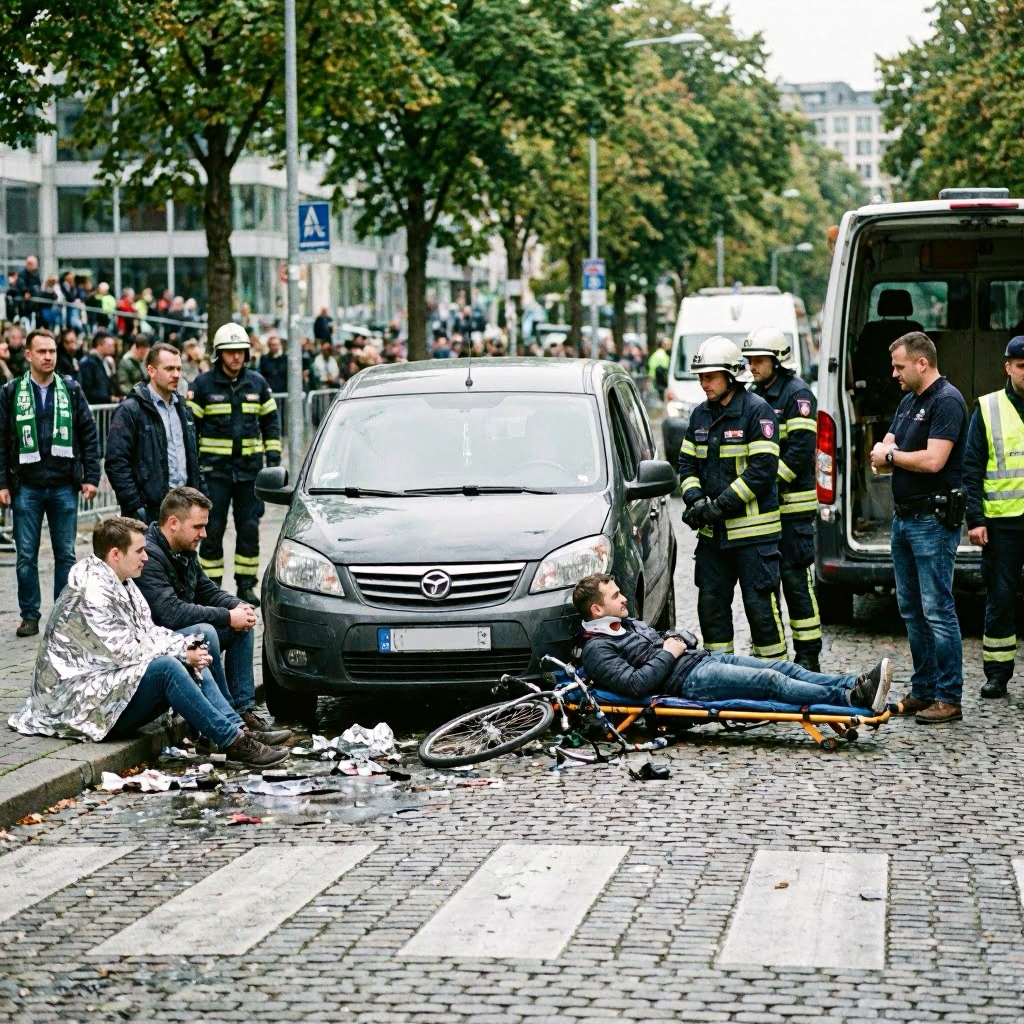 Fünf Verletzte bei Verkehrsunfall in Spandau – Zusammenstoß zwischen Kleinwagen und SUV