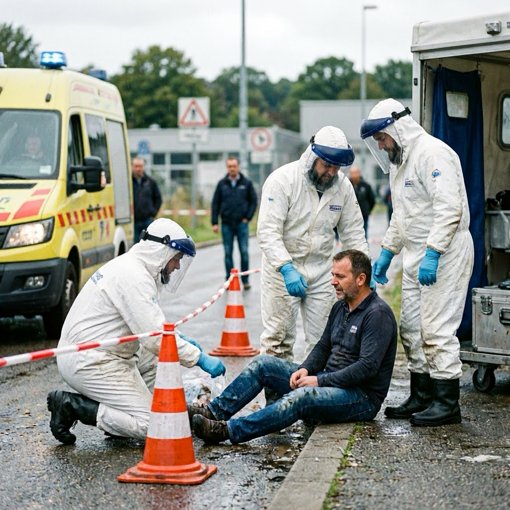 Fünf Verletzte bei Chemie-Unfall mit Schwefelsäure in Harsum