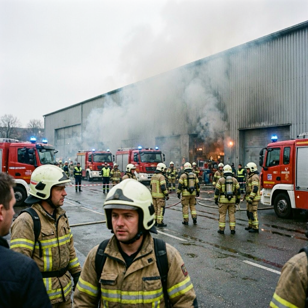 Großbrand in Goslarer Lagerhalle: 200 Feuerwehrleute im Einsatz