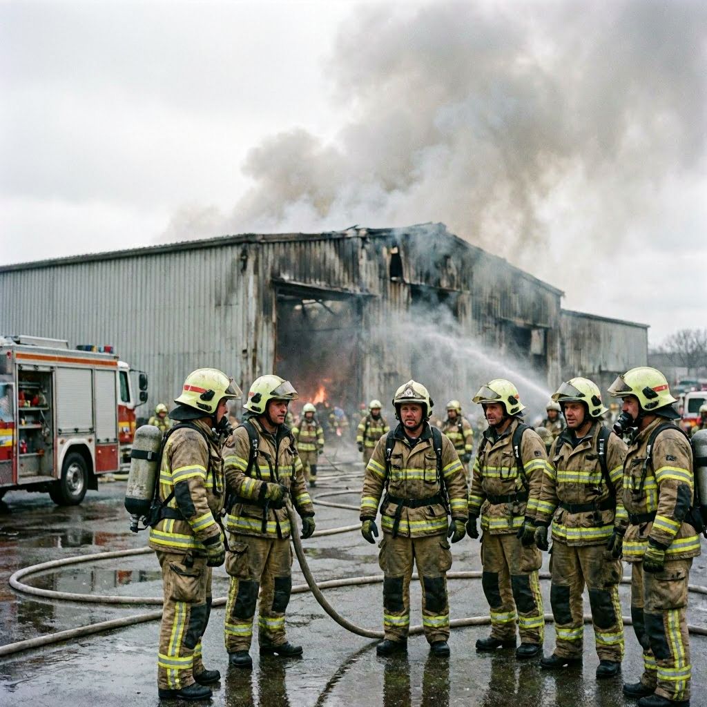 Großbrand in Lagerhalle im Landkreis Rottal-Inn - Über 160 Feuerwehrkräfte im Einsatz