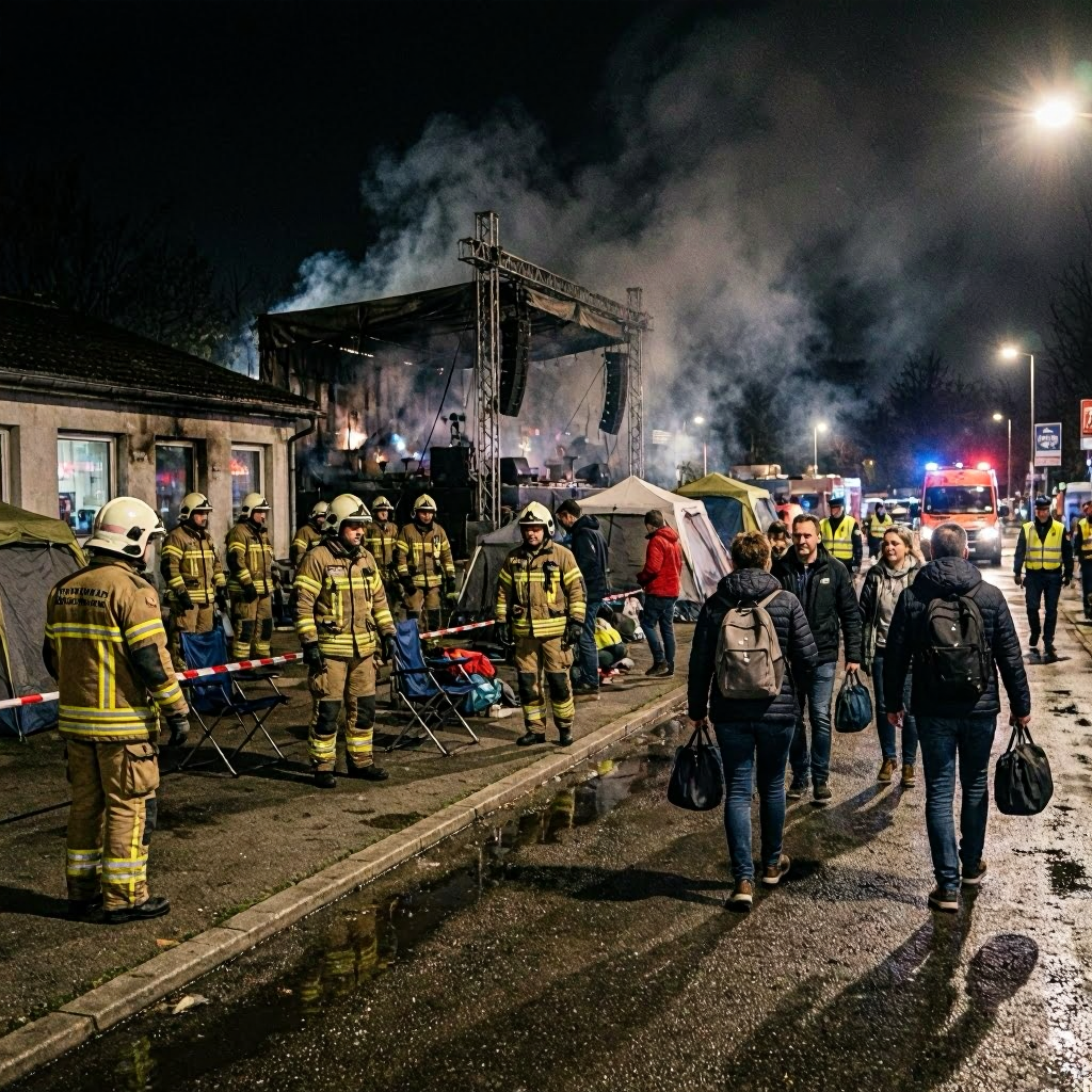Großbrand in Nürnberg: Konzert abgebrochen und Campingplatz evakuiert