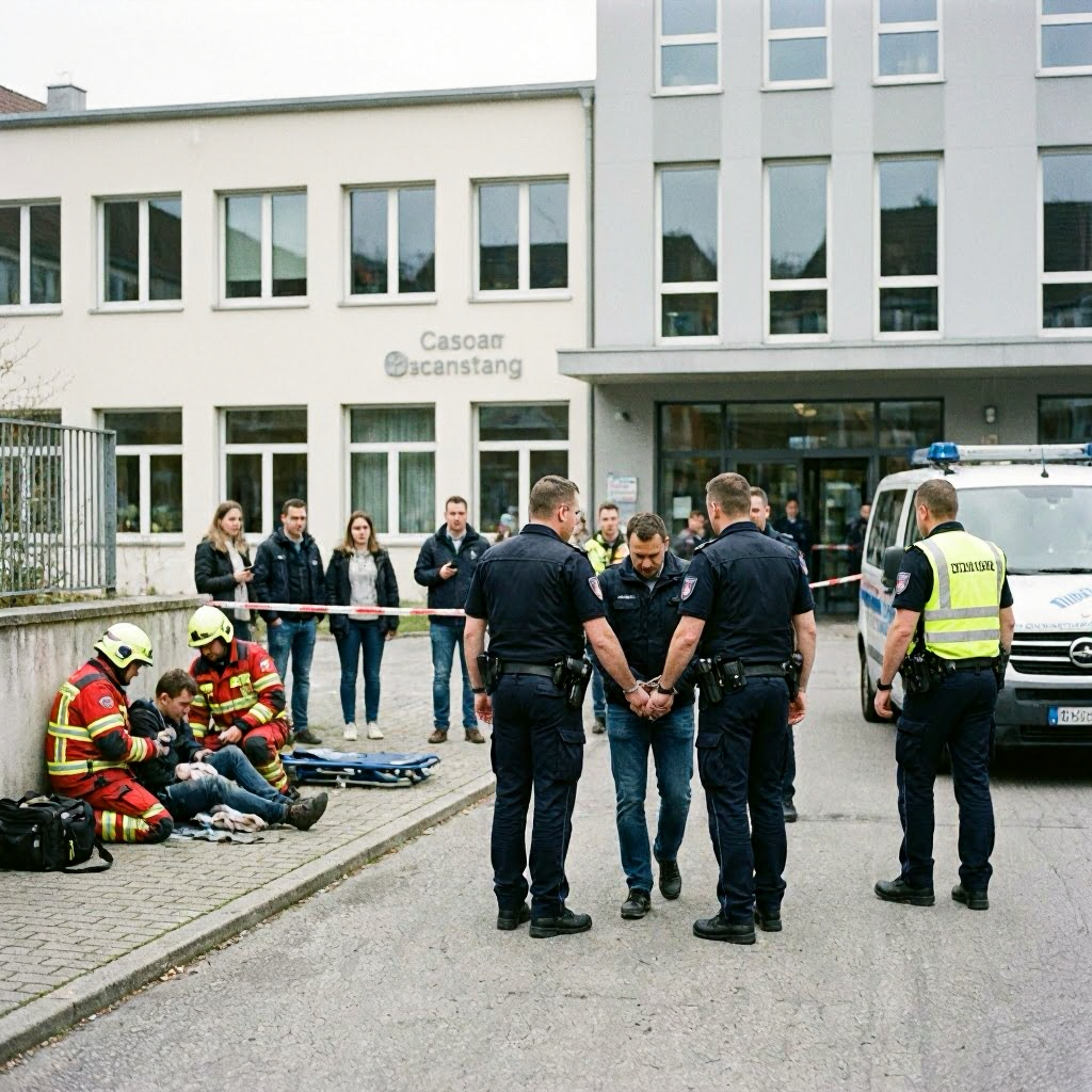 Großeinsatz an Gymnasium in Oberbayern: Verletzte und Festnahme bestätigt
