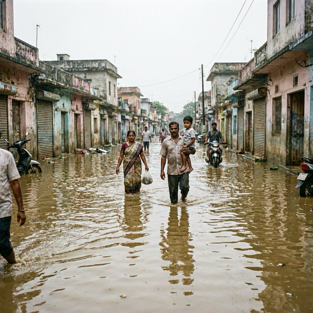 Heavy Rain Causes Severe Flooding in Raipur, Chhattisgarh