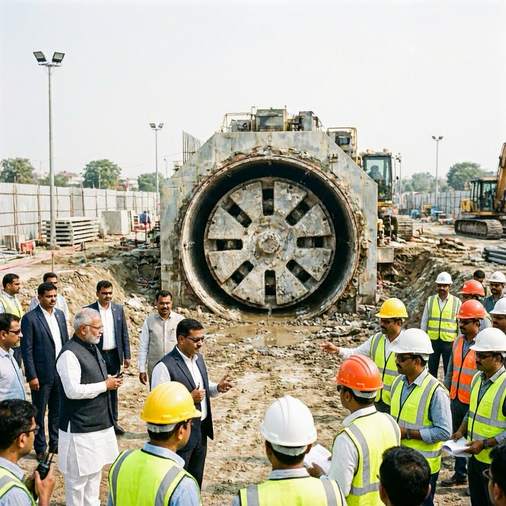 India's Largest Tunnel Boring Machine Launches for Bullet Train Project