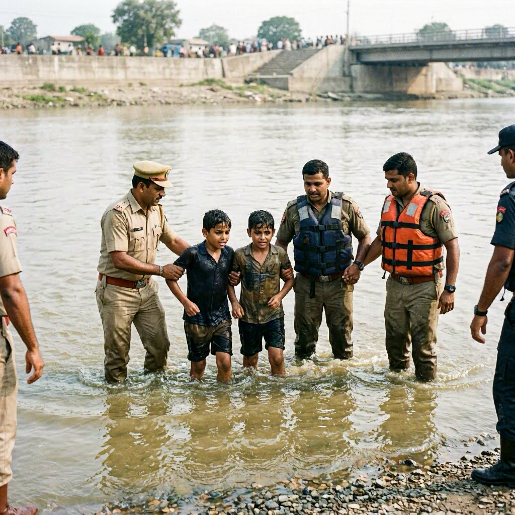 Jammu Police and SDRF Successfully Rescue Four Boys from River Tawi
