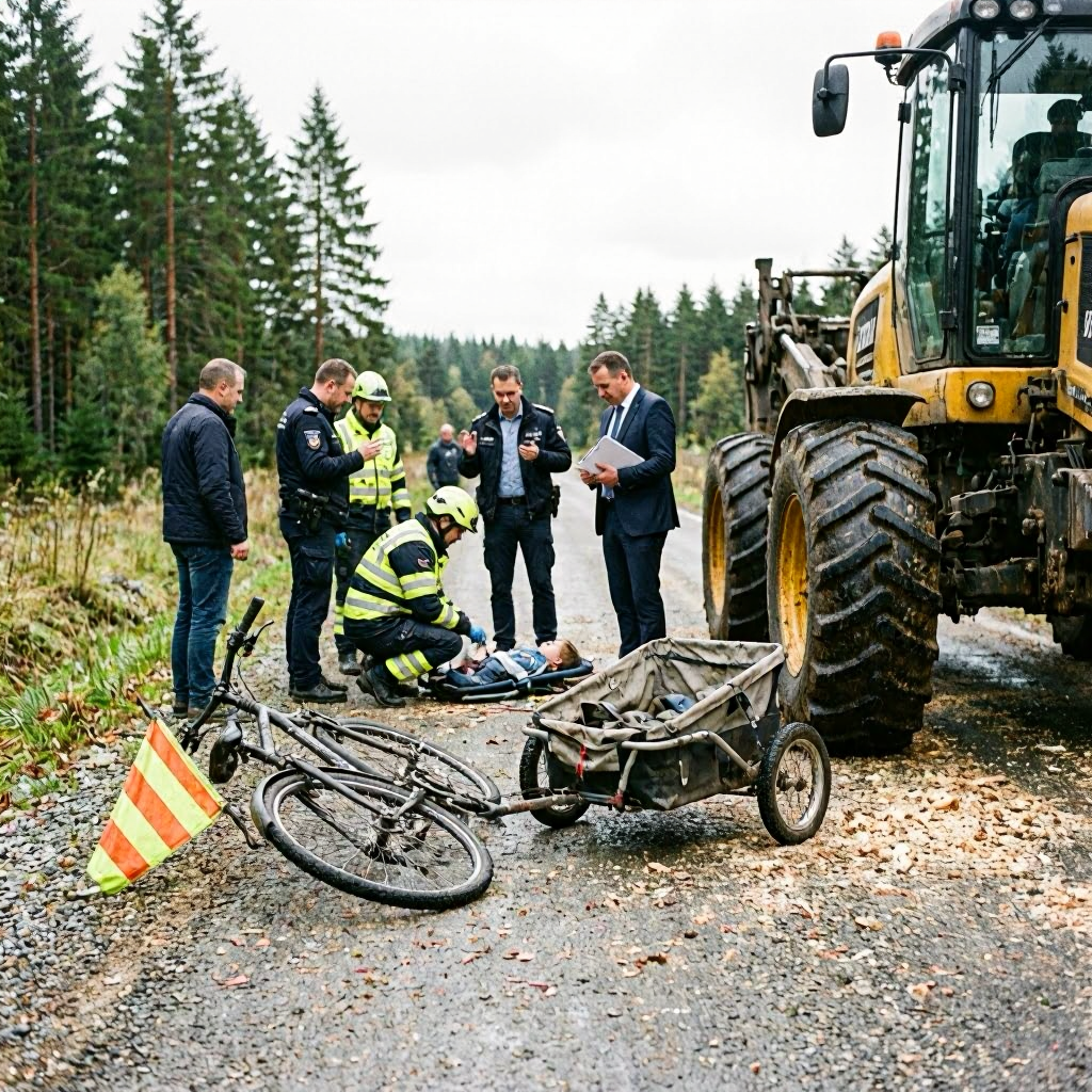 Kind bei Kollision mit Forstmaschine in Sassenberg schwer verletzt
