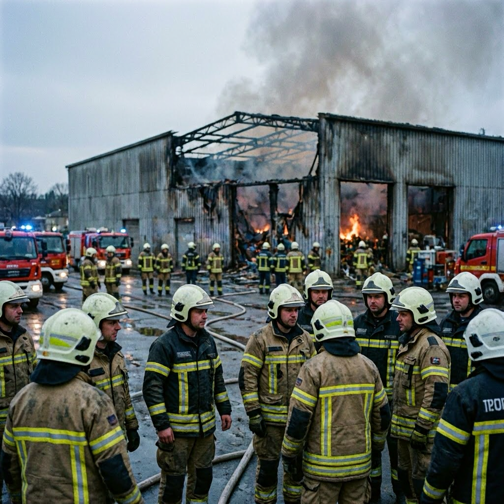 Lagerhalle in Goslar vollständig ausgebrannt – 300 Feuerwehrkräfte im Einsatz