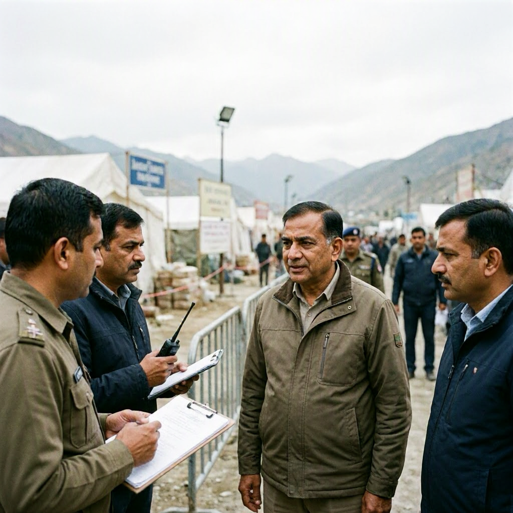 LG Sinha Reviews Amarnath Yatra Arrangements at Nunwan Base Camp
