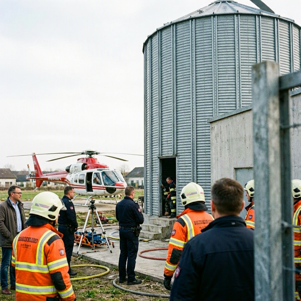 Mann stürzt in Silo: Schwerverletzter Einsatz in Ludwigsfeld