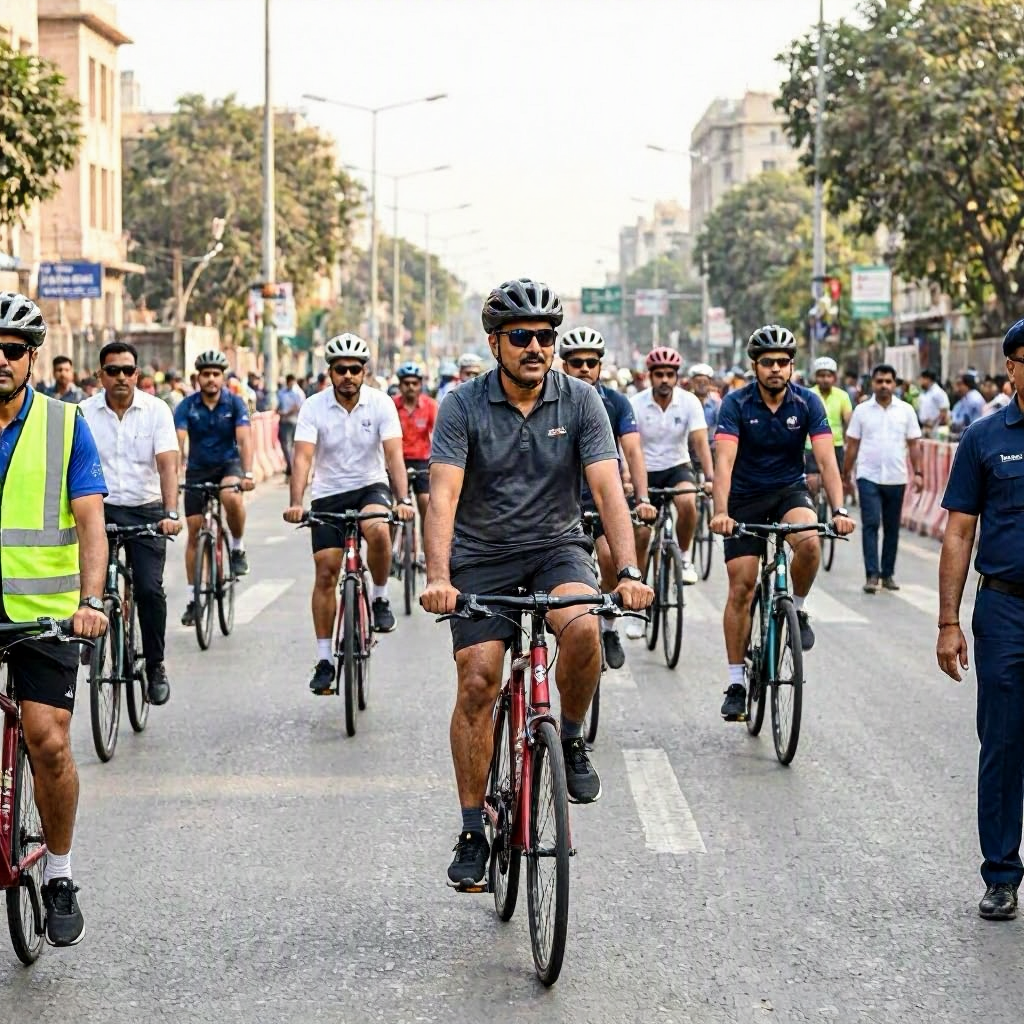 Mansukh Mandaviya Leads 80th Fit India Sundays Cycle Event in New Delhi