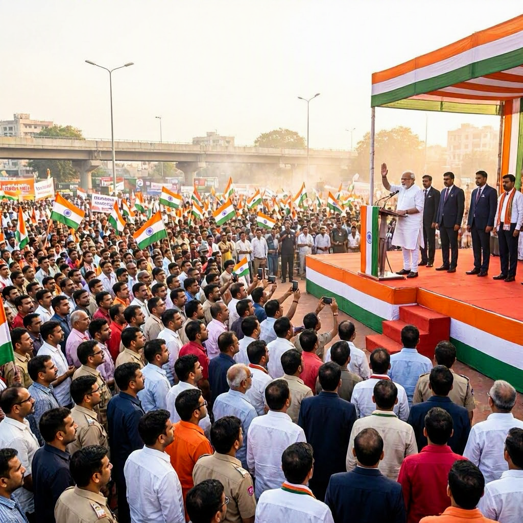 Massive Political Rally in Delhi Highlights Key Issues Ahead of Election