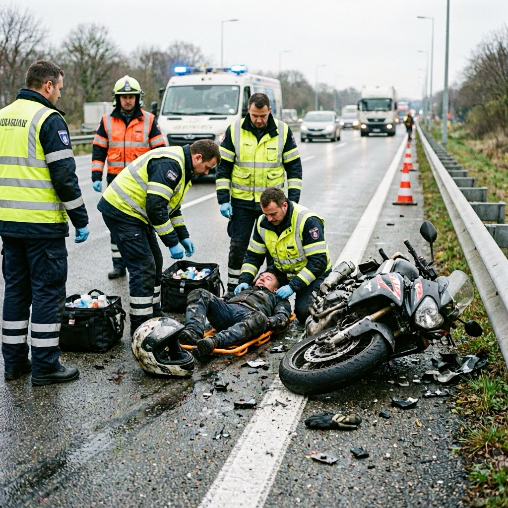 Motorradfahrer schwer verletzt nach Unfall auf der A30