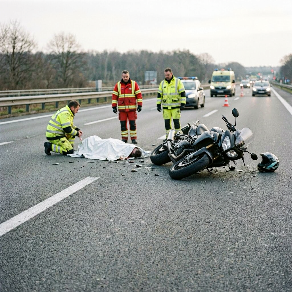 Motorradfahrerin stirbt nach Sturz auf der A38 bei Breitenworbis