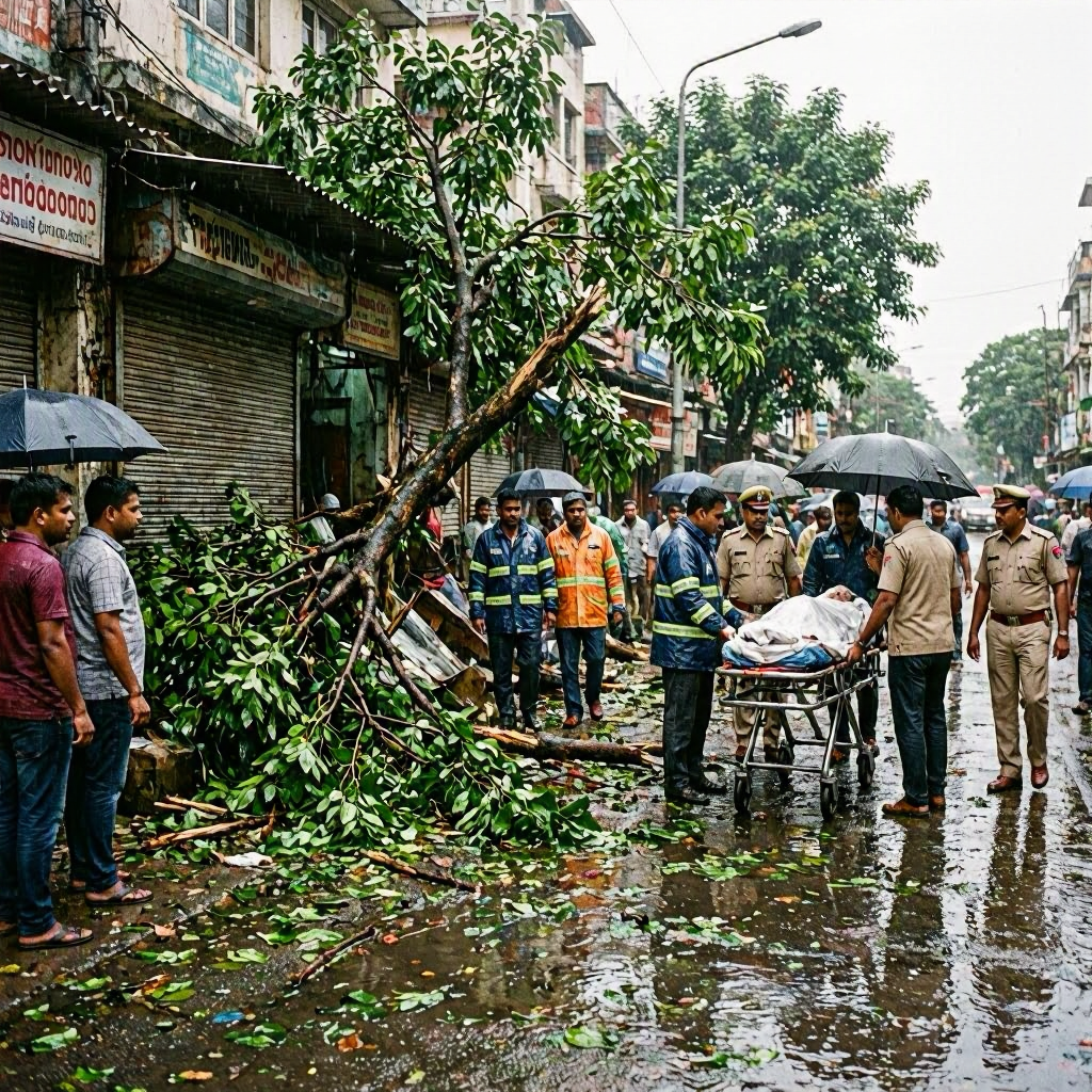 Mumbai Tragedy: 63-Year-Old Dies as Tree Falls on Shop Amid Heavy Rain