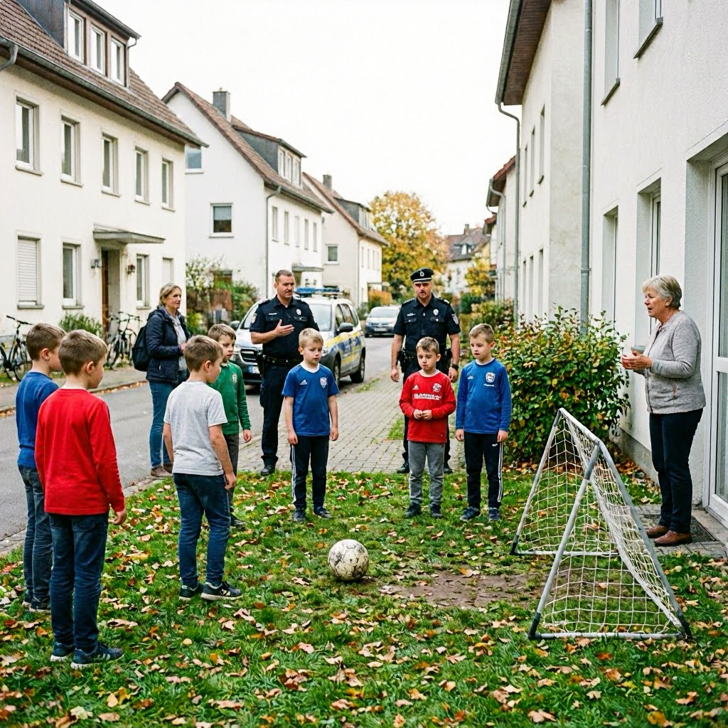 Nachbarin konfisziert Kinderfußball – Polizei muss einschreiten