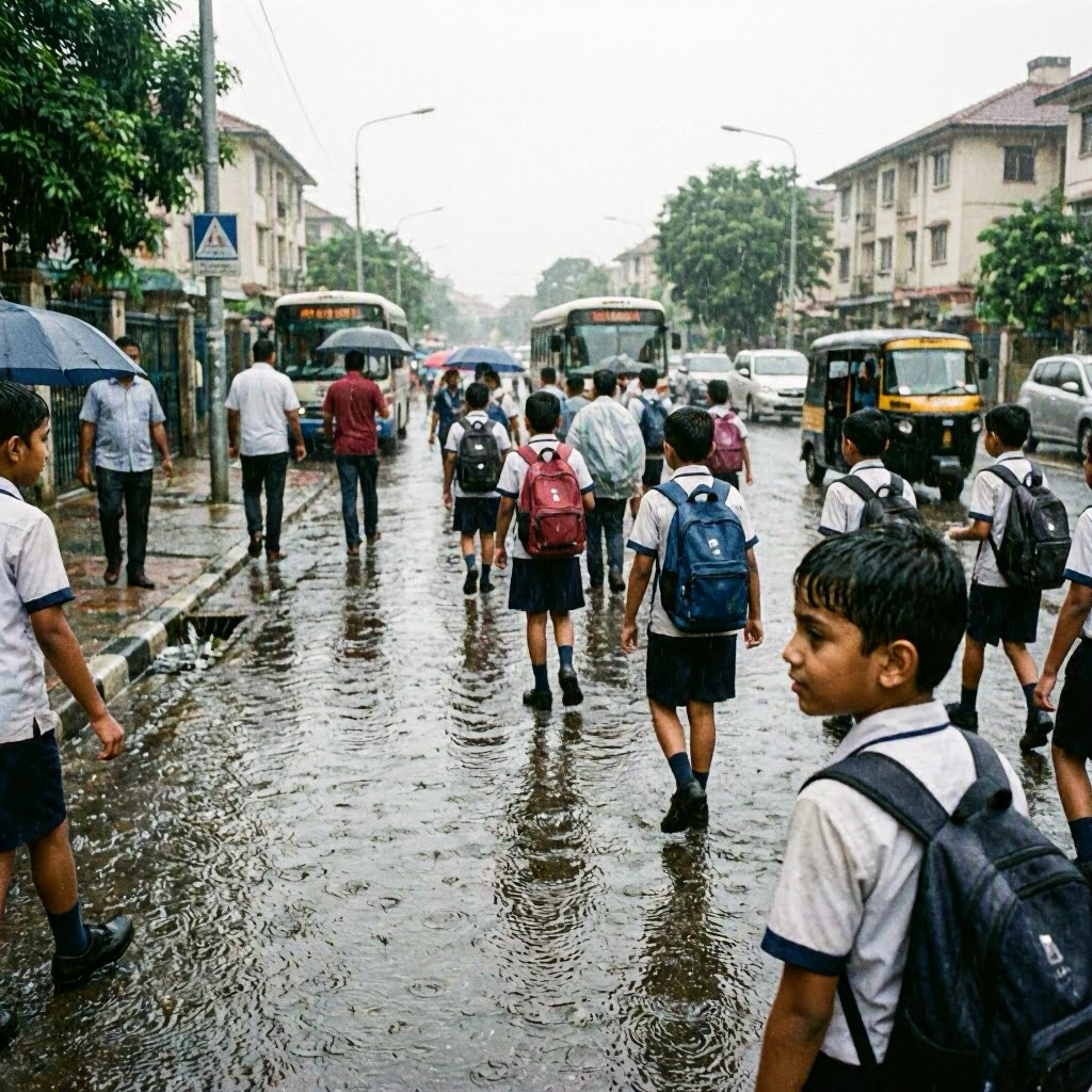 Navi Mumbai Schools Cancel Afternoon Sessions Amid Ongoing Heavy Rain